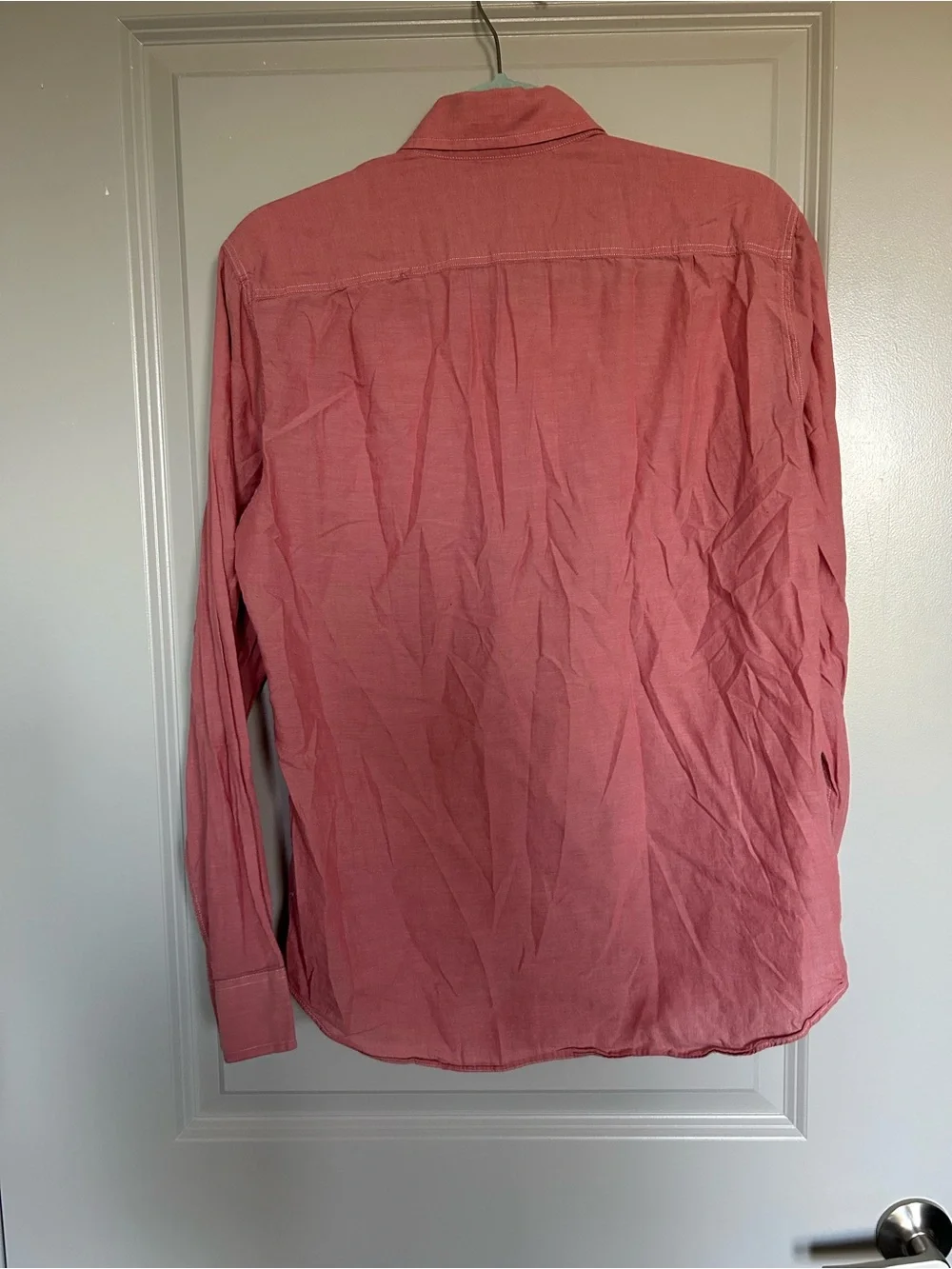 J. Crew Men's Lightweight Cotton Button-Down Chambray Shirt in Dusty Rose
